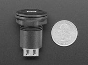 USB C Jack to USB A Jack Round Panel Mount Adapter