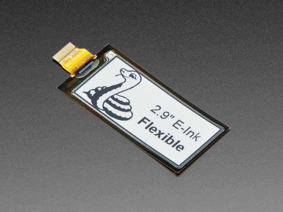 2.9" Flexible 296x128 Monochrome eInk / ePaper Display