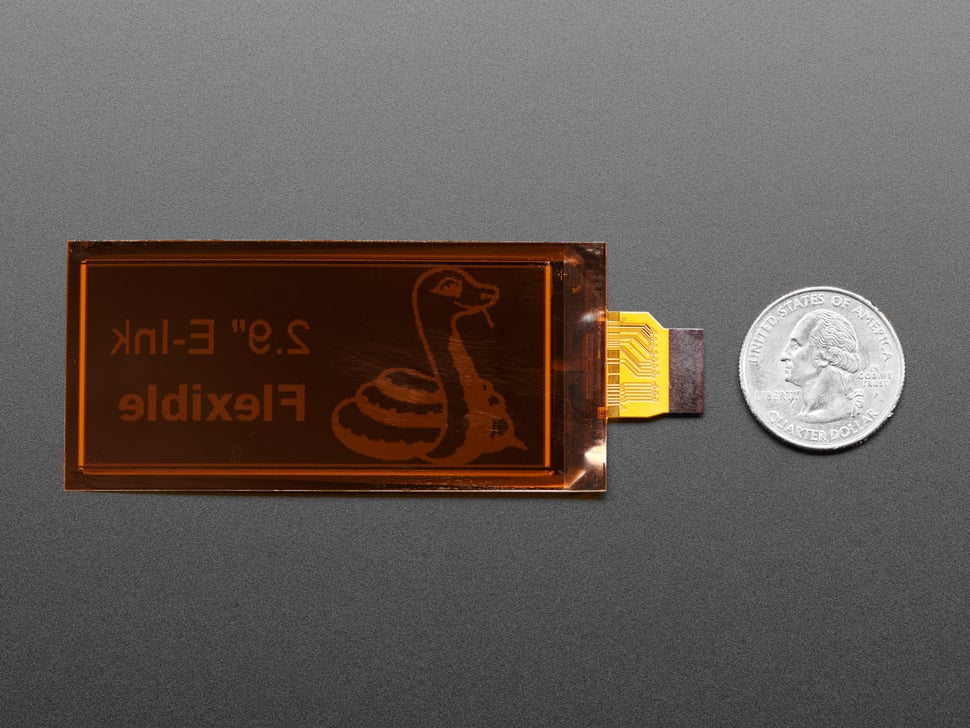 2.9" Flexible 296x128 Monochrome eInk / ePaper Display