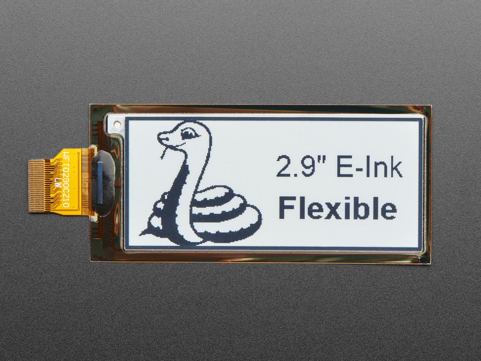 2.9" Flexible 296x128 Monochrome eInk / ePaper Display