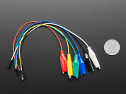 Small Alligator Clip to Female Jumper Wire Bundle - 6 Pieces