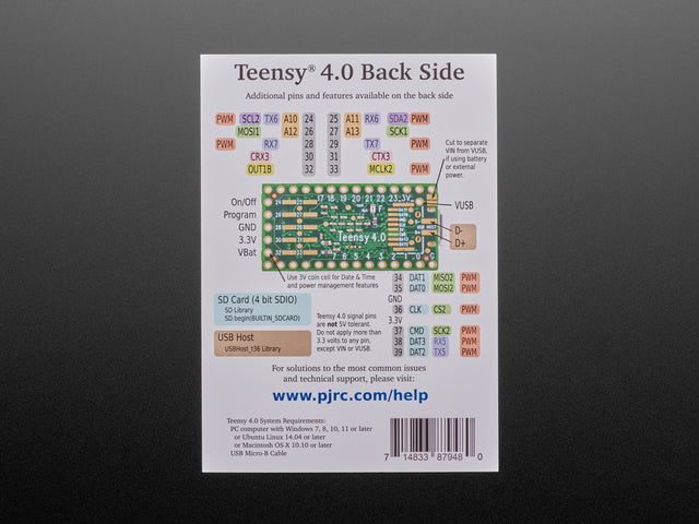 PJRC Teensy 4.0 USB Development Board