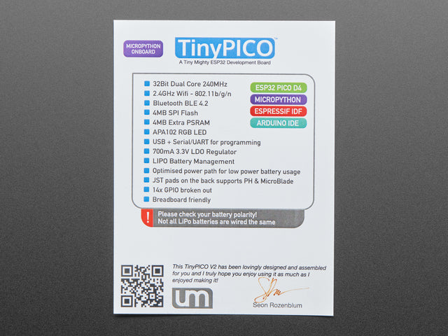 TinyPICO - ESP32 Development Board