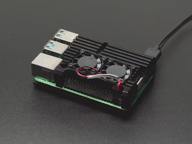 Aluminum Metal Heatsink Raspberry Pi 4 Case with Dual Fans