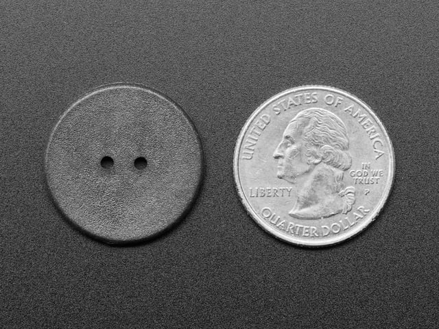 13.56MHz RFID/NFC Black Sewable Button - NTAG213