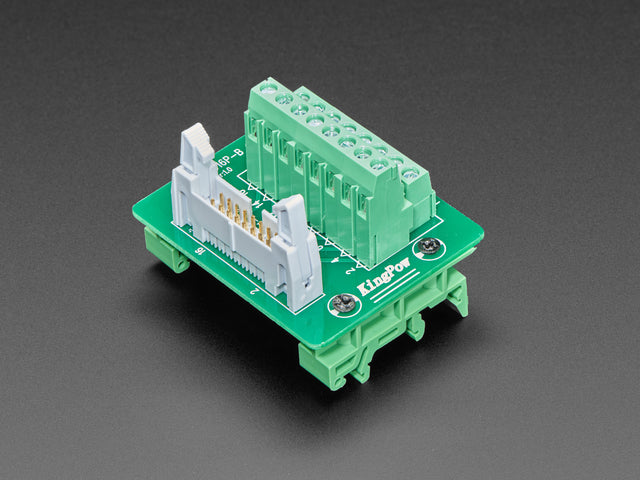 DIN Rail 2x8 IDC to Terminal Block Adapter Breakout