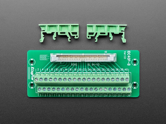 DIN Rail 2x20 IDC to Terminal Block Adapter Breakout