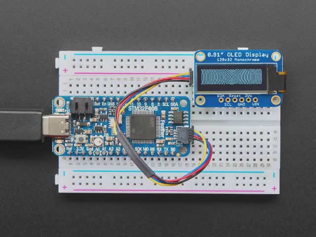Monochrome 0.91" 128x32 I2C OLED Display - STEMMA QT / Qwiic