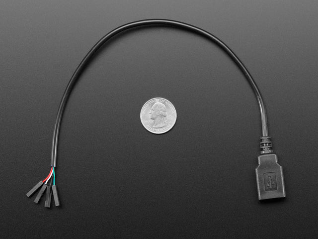 USB Type A Jack Breakout Cable with Premium Female Jumpers