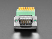 DE-9 (DB-9) Male Plug to Terminal Spring Block Adapter