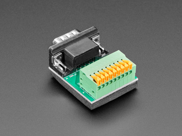 DE-9 (DB-9) Male Plug to Terminal Spring Block Adapter