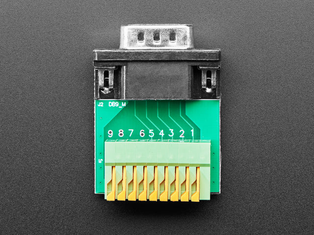 DE-9 (DB-9) Male Plug to Terminal Spring Block Adapter