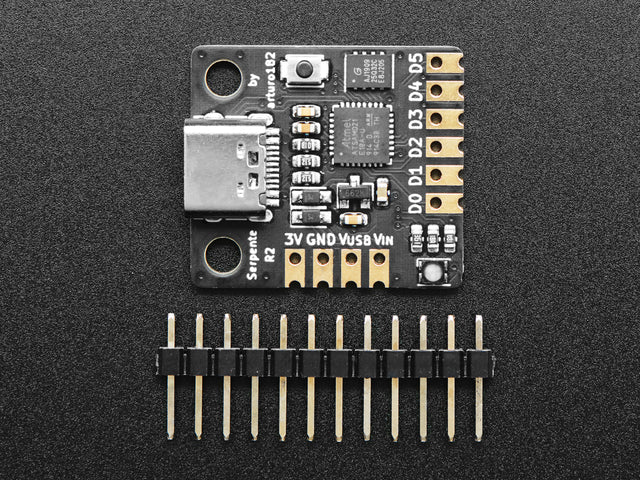 Serpente - Tiny CircuitPython Prototyping Board - USB C Socket