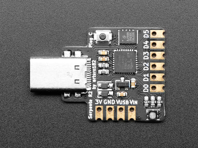 Serpente - Tiny CircuitPython Prototyping Board - USB C Plug