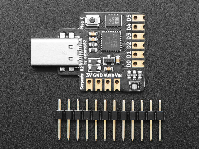 Serpente - Tiny CircuitPython Prototyping Board - USB C Plug