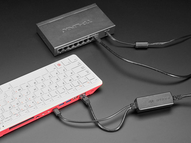 PoE Splitter with USB Type C - 5V 2A - 100 MB Ethernet
