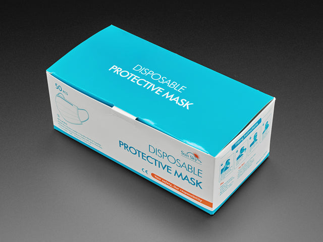 Standard Adult Disposable Masks - Blue Surgical-Style - 50 pk