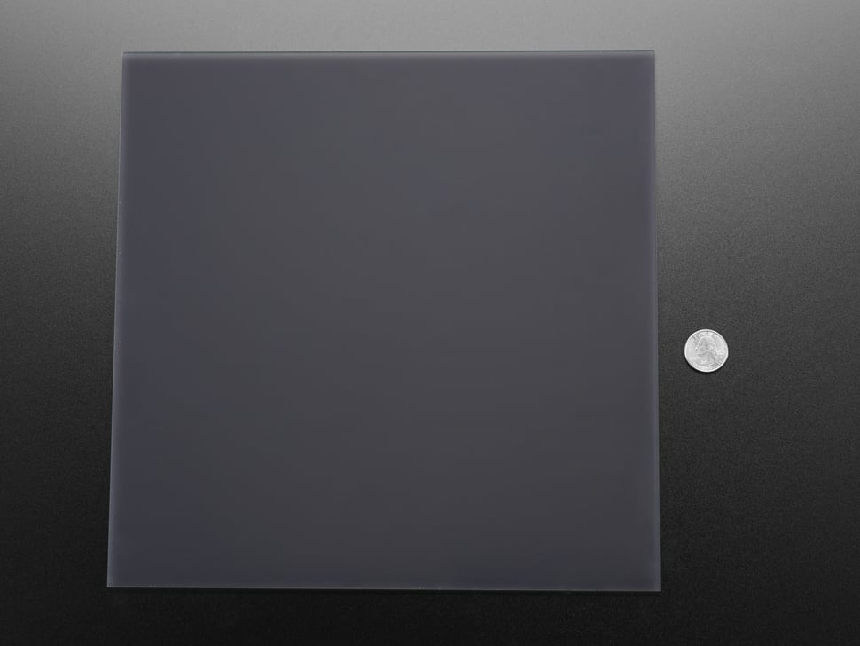 Black LED Diffusion Acrylic Panel 12" x 12" - 0.1" / 2.6mm thick
