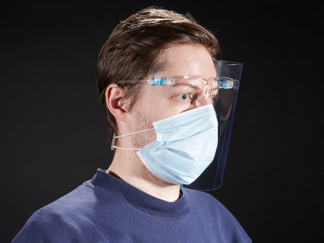 Face Shield with Glasses Frame