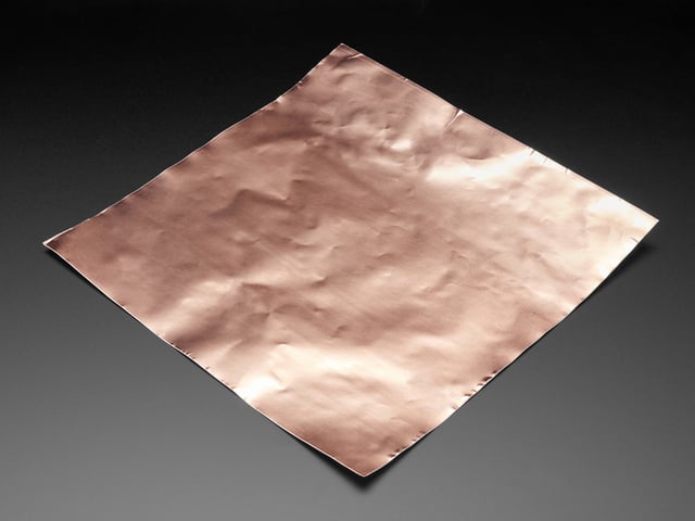 Copper Foil Sheet with Conductive Adhesive - 12" x12" Sheet