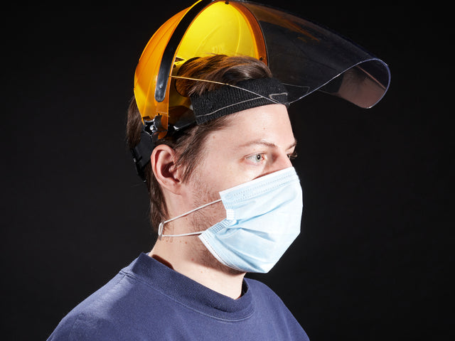 Round Covered Flip-Top Plexiglass Face Shield
