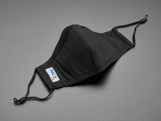 Adult PM2.5 Filtering Face Mask With 4 Filter Inserts - Black