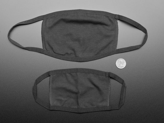 Simple Black 3-Layer Cotton Mask - Adult Size