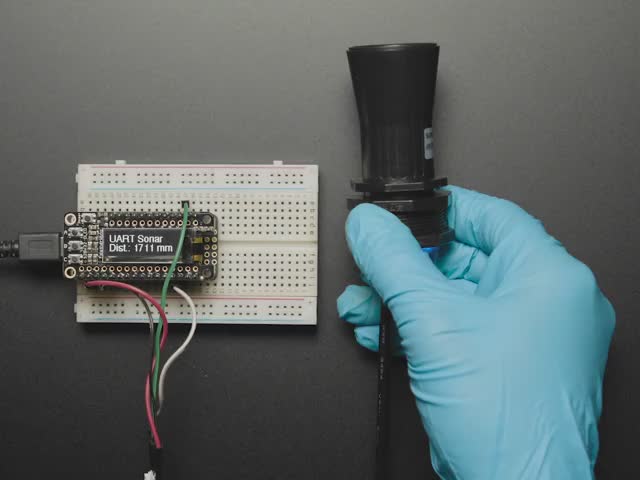Large Ultrasonic (Sonar) Sensor with Horn and UART Output