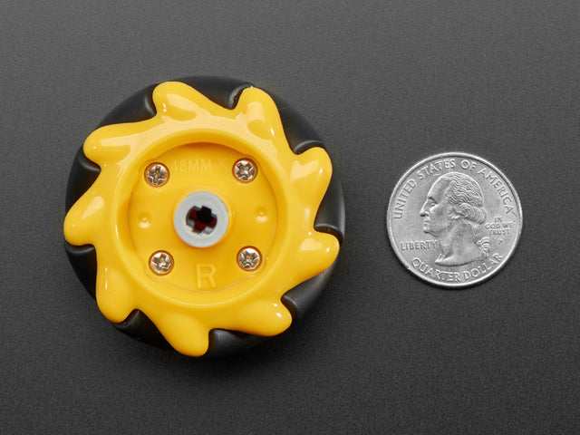 Right Mecanum Wheel - 48mm Diameter - TT Motor or Cross Axle