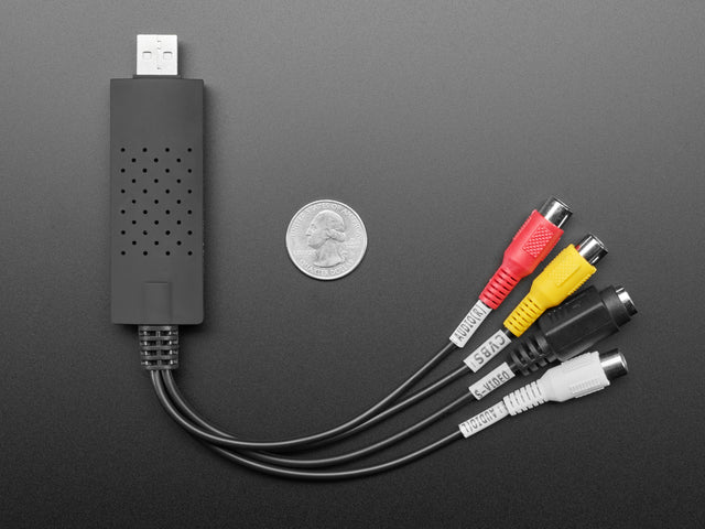 RCA NTSC or PAL or S-Video Input to USB 2.0 Capture Adapter
