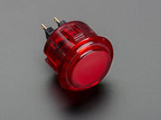 Arcade Button - 30mm Translucent Red