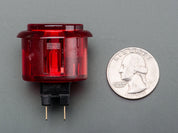 Arcade Button - 30mm Translucent Red