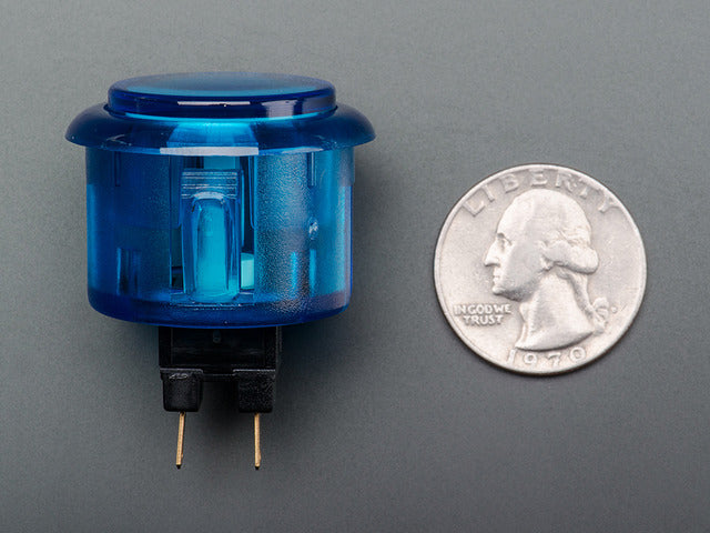 Arcade Button - 30mm Translucent Blue