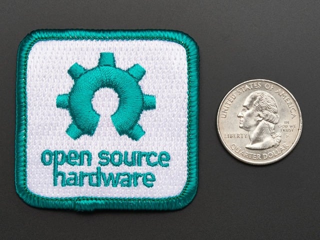 Open source hardware - Skill badge, iron-on patch