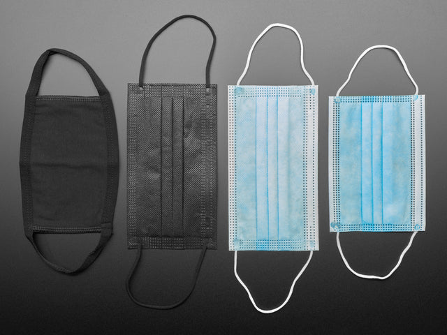 Standard Adult Disposable Masks - Black Surgical-Style - 50 pk