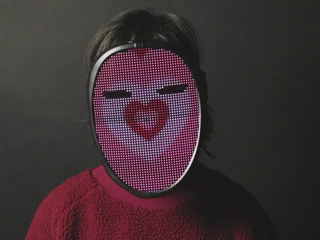 Face-Changing LED Matrix Mask from Lumen Couture