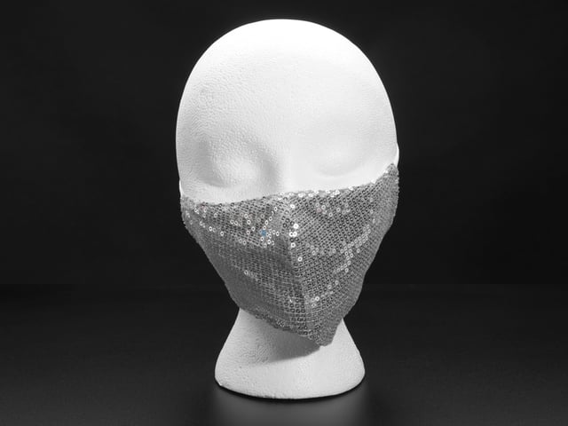 Silver Sequined Fashion Mask