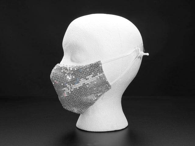 Silver Sequined Fashion Mask