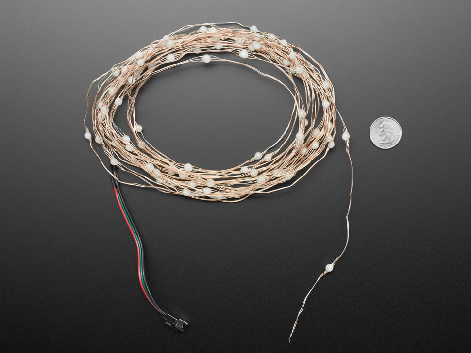 Fixed Address NeoPixel LED Fairy Lights - 100 Wired LEDs