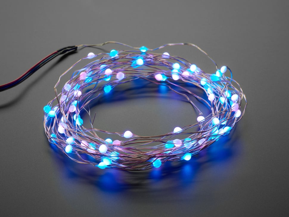 Fixed Address NeoPixel LED Fairy Lights - 100 Wired LEDs