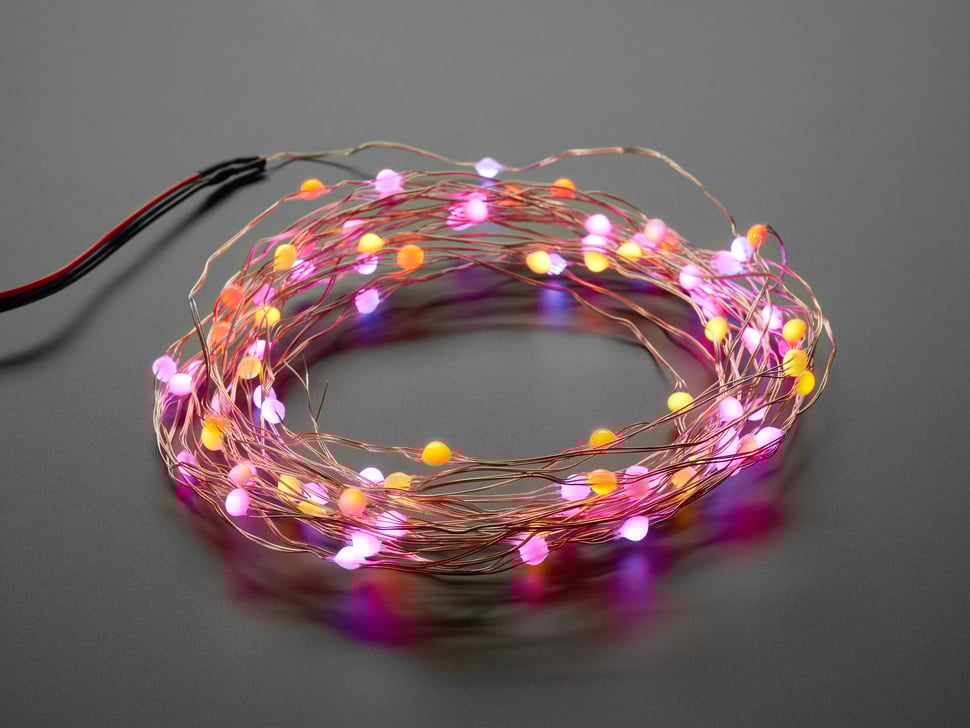 Fixed Address NeoPixel LED Fairy Lights - 100 Wired LEDs