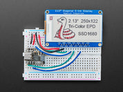 Adafruit 2.13" 250x122 Tri-Color eInk / ePaper Display with SRAM