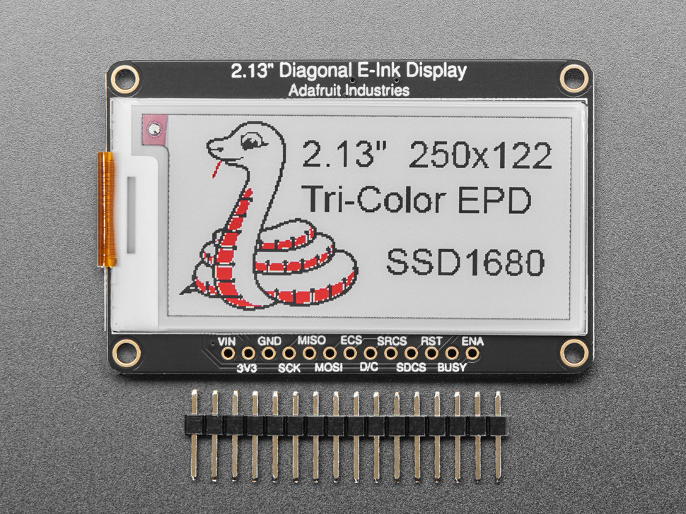 Adafruit 2.13" 250x122 Tri-Color eInk / ePaper Display with SRAM