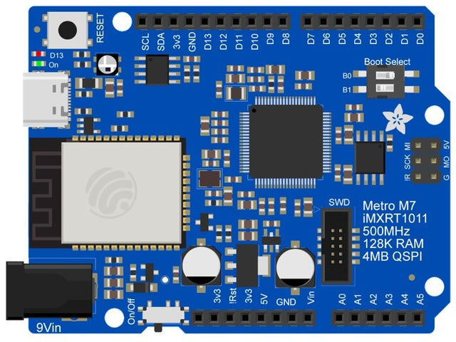 Adafruit Metro M7 with AirLift - Featuring NXP iMX RT1011