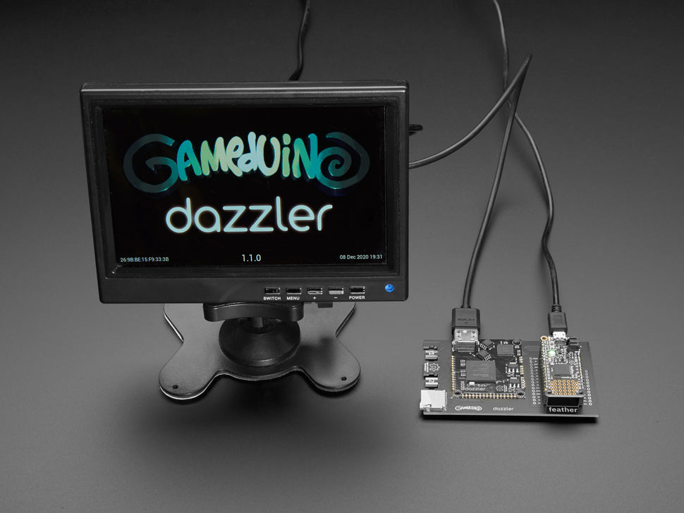 Gameduino 3X Dazzler for Feather M4 by Excamera Labs
