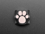 Black Aluminum Kitty Paw Keycap with Pink Silicone Toes