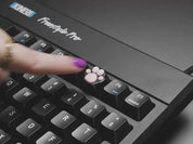 Black Aluminum Kitty Paw Keycap with Pink Silicone Toes