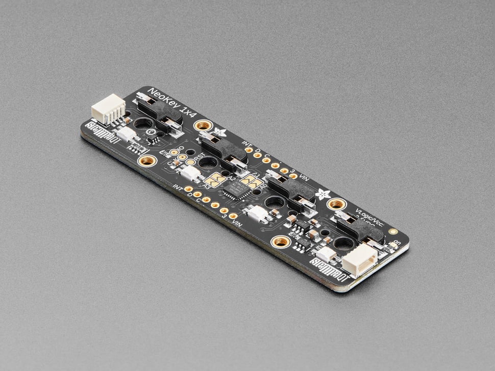 NeoKey 1x4 QT I2C - Four Mechanical Key Switches with NeoPixels