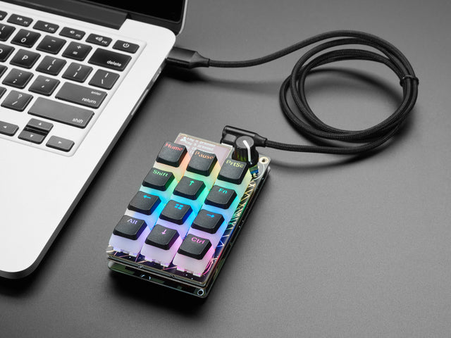 Woven USB Cable with USB Type A to Right Angle USB Type C