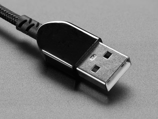 Woven USB Cable with USB Type A to Right Angle USB Type C